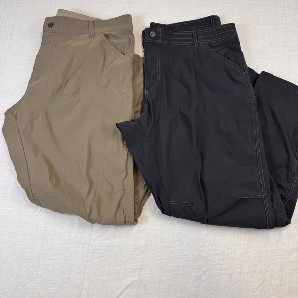 Set of 2 Kuhl Men Pants Khaki Beige/Gray Straight Fit Outdoor Travel Cargo 42x32